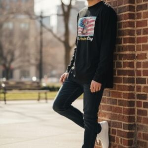 Black Let Freedom Ring Long Sleeve Men's Tee